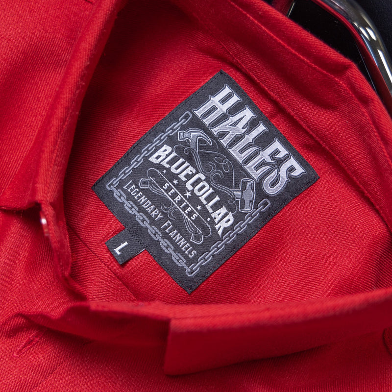 Hales Blue Collar Short Sleeve Shirt in Cardinal Red
