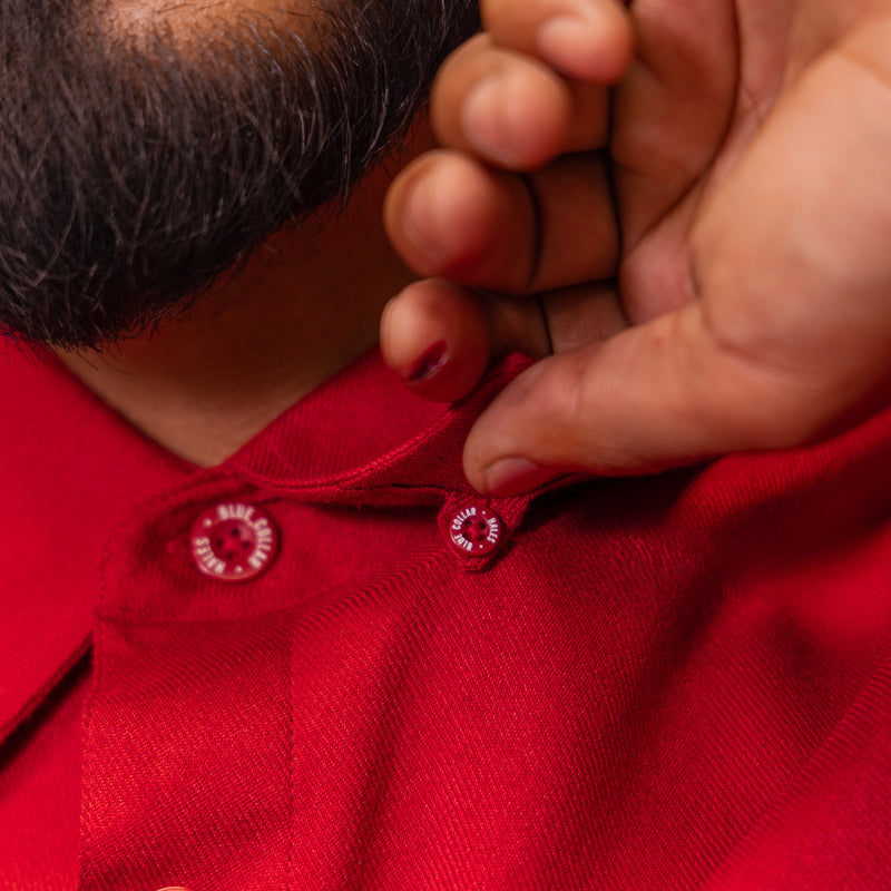 Hales Blue Collar Short Sleeve Shirt in Cardinal Red