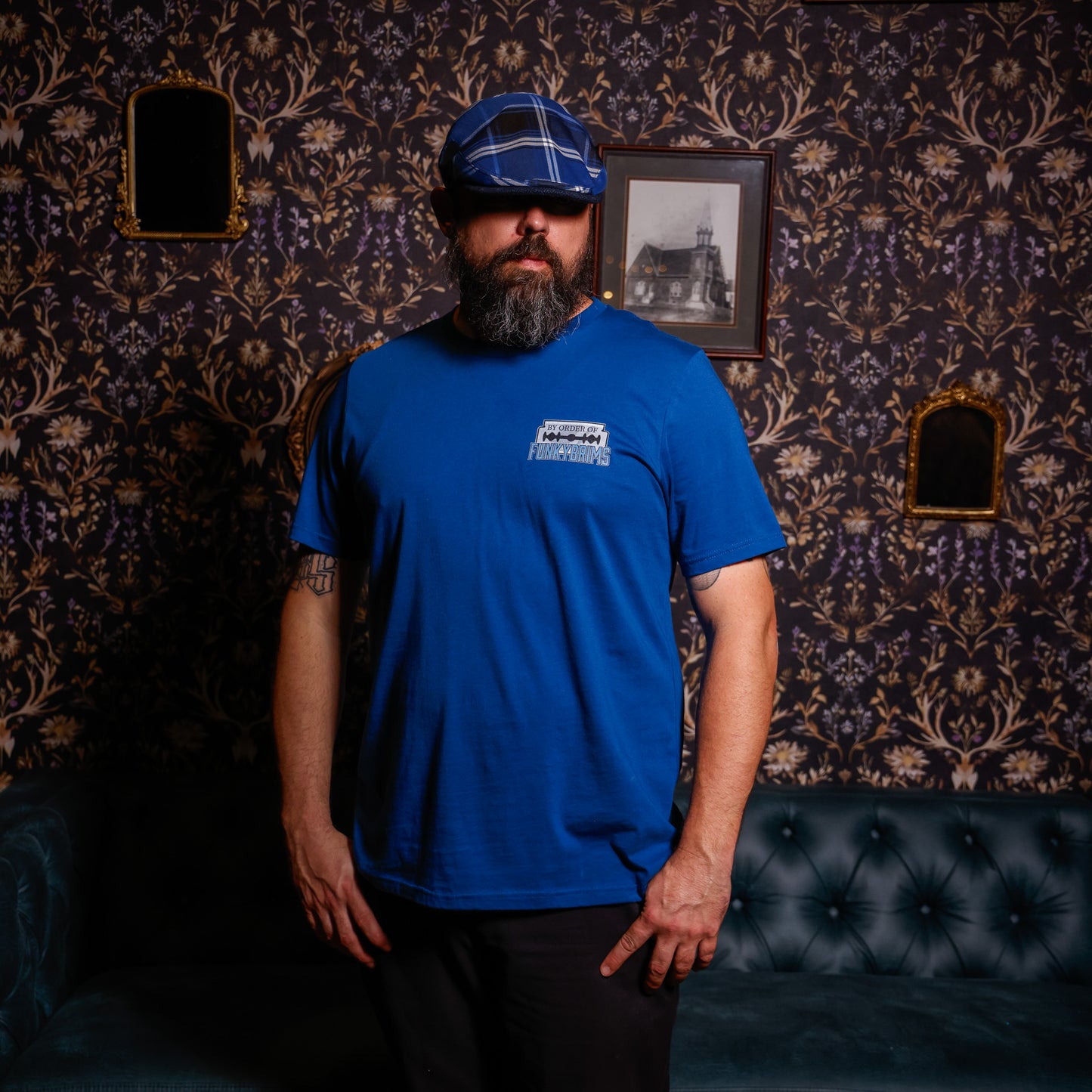 The Shelby Co Flannel Flat Cap Hales Speed Shop X FunkyBrims Collab (with Pin)