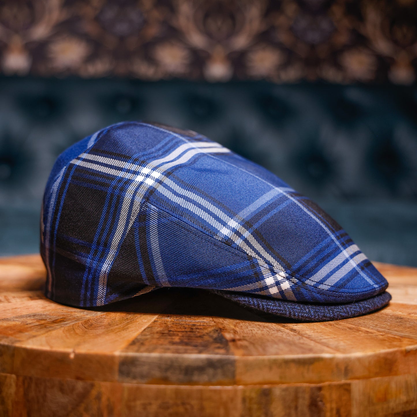 The Shelby Co Flannel Flat Cap Hales Speed Shop X FunkyBrims Collab (with Pin)