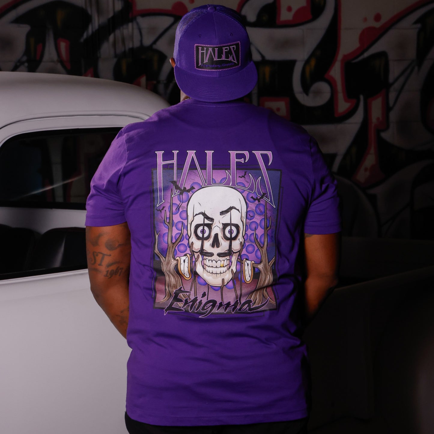 Enigma Unisex Tee Shirt by Hales Speed Shop - Purple