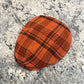 Alfonso D'Este orange plaid virgin wool America flat cap 47526 front