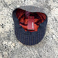 Red lining and navy striped underbrim of Hannover cap 47534