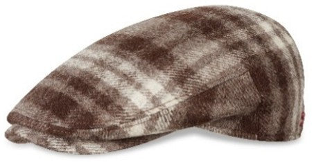 Alfonso D'est Brown Plaid Wool Flat Cap 47572