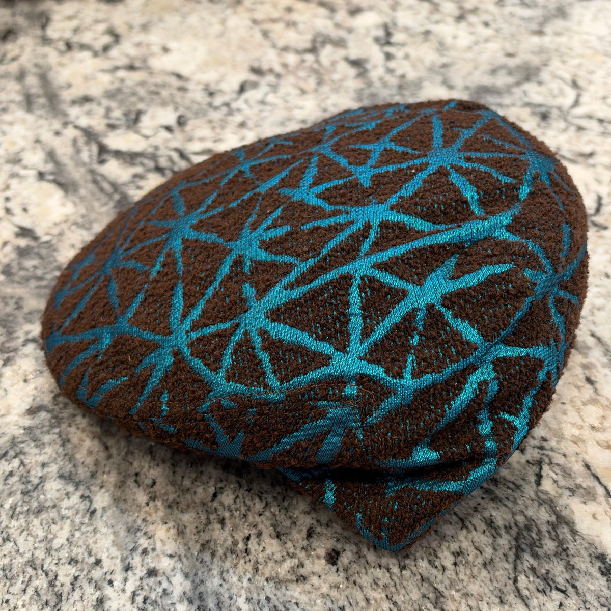 Alfonso D'Este "Lightning" Flat Cap Brown with Teal accents 47639