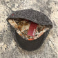 Rudy flat cap 47640 patterned lining and genuine leather underbrim