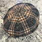 Alfonso d’Este Kyoto brown, charcoal and cream plaid newsboy cap 47658, front angle