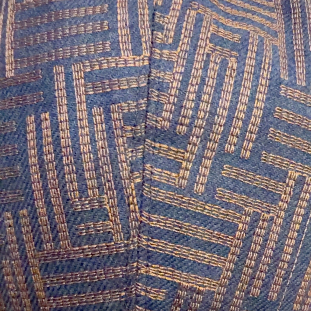 Close-up of geometric wool fabric