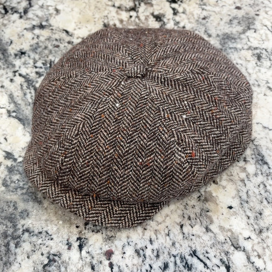 Alfonso d’Este Parigi 47793 brown herringbone fleck newsboy cap