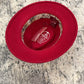Interior of Alfonso D’Este red wool felt fedora 47824