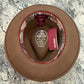 Alfonso D'Este Caramel Brown Wool Felt Fedora w/ Brown Leather Band 47837