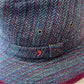 Herringbone wool and burgundy brim trim detail on Alfonso D’Este Safari hat 47916