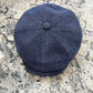 Alfonso d’Este blue herringbone cashmere Kyoto newsboy 48284, exterior view 2