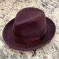 Alfonso D’Este Tino plum burgundy crushable wool felt trilby 48974
