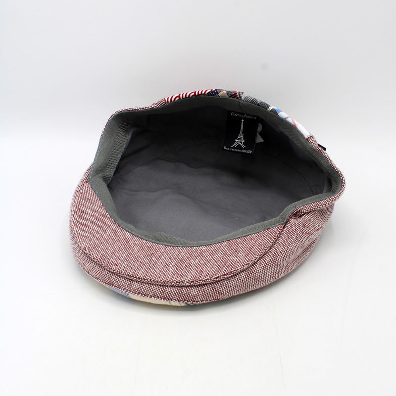 The "Red Patch" Summer Patchwork Cap by Hologramme Paris