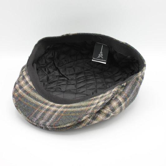 The "Green Plaid" Wool Flat Cap by Hologramme Paris