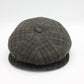 The "Stay Warm" Green Plaid Newsboy Cap with Ear Flaps by Hologramme Paris