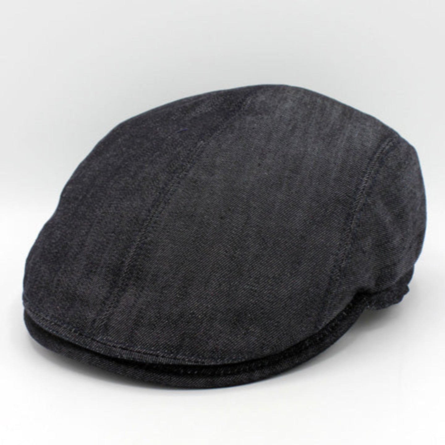 The "Shadow" - Black Denim Summer Flat Cap by Hologramme Paris