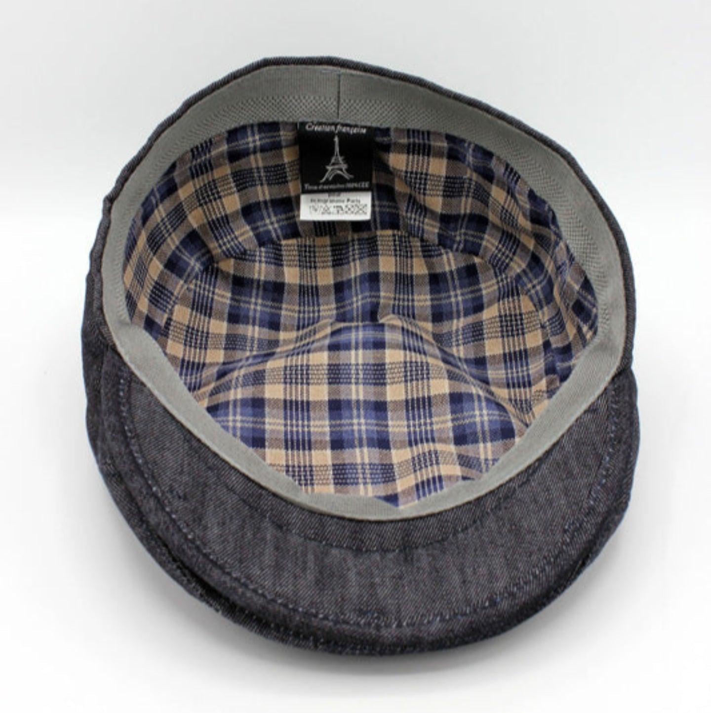 The "Shadow" - Black Denim Summer Flat Cap by Hologramme Paris