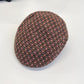 Alfonso d’Este Rudy brown pink and gold geometric flat cap 49743