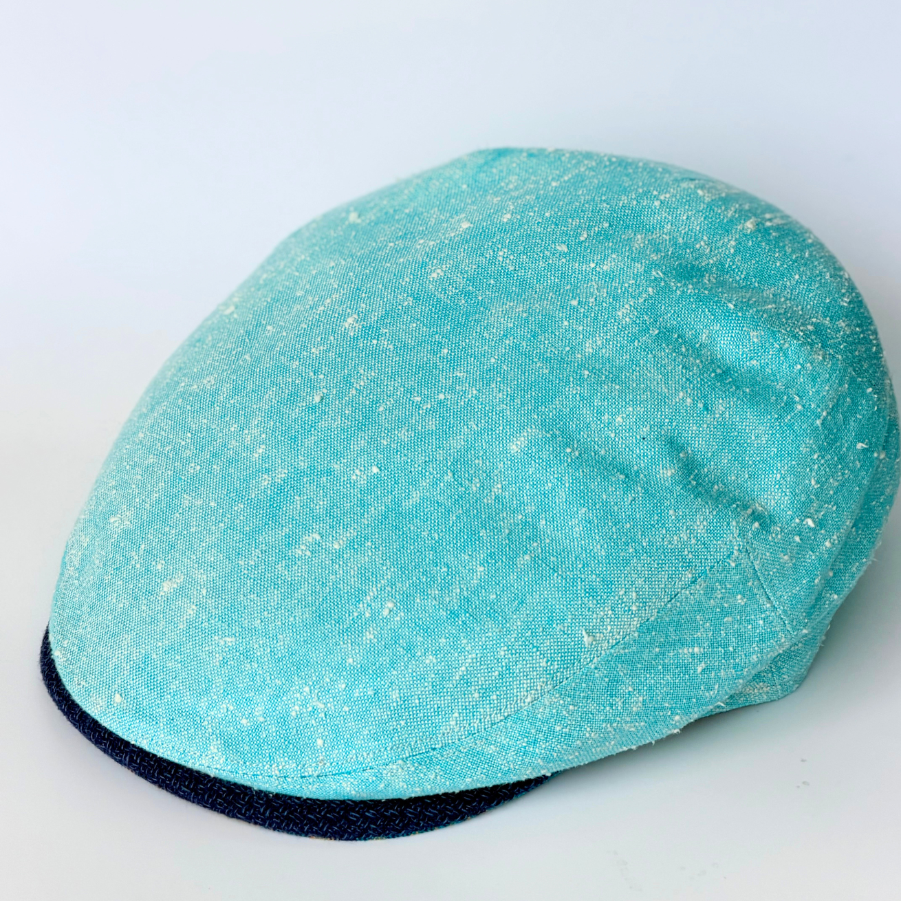 Oasis Mint Green Linen Flat Cap -  Hales Speed Shop X FunkyBrims Collab (with pin)