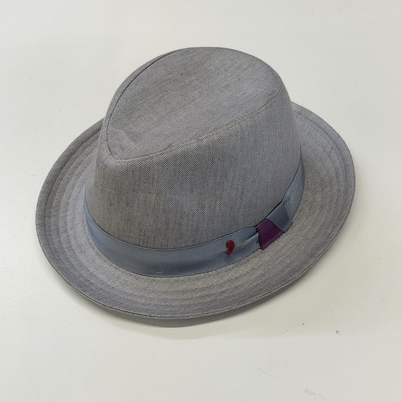 Alfonso d’Este silver gray linen fedora 50207