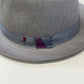 Silver gray fedora 50207 grosgrain band with purple accent