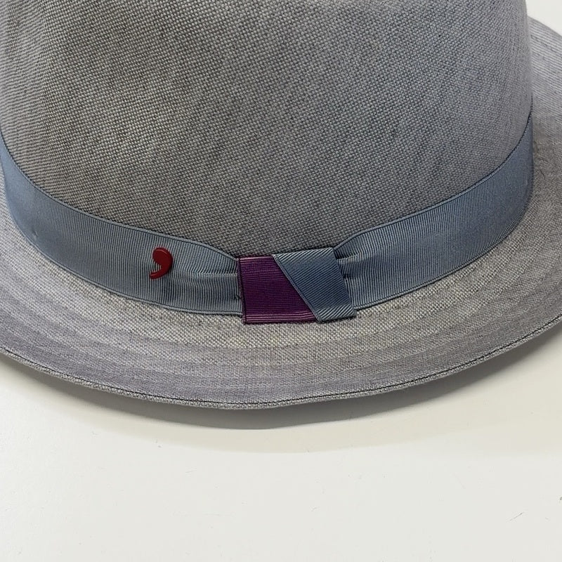 Silver gray fedora 50207 grosgrain band with purple accent
