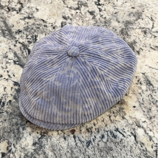 Light blue patterned cotton corduroy Kyoto newsboy cap 52041
