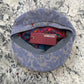 Alfonso d’Este Krizia light blue patterned cotton corduroy newsboy cap 52043, colorful lining