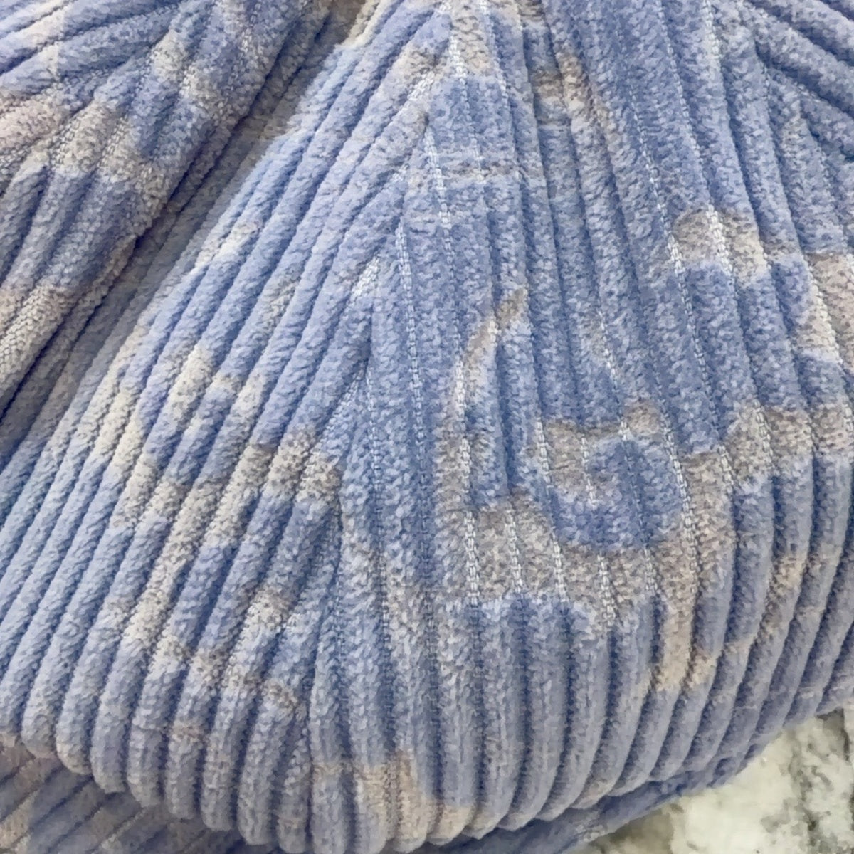 Alfonso d’Este Krizia light blue patterned cotton corduroy newsboy cap 52043, corduroy fabric detail