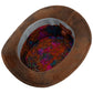 Alfonso D'est Brown Cotton Cilindro Top Hat at FunkyBrims - 52056