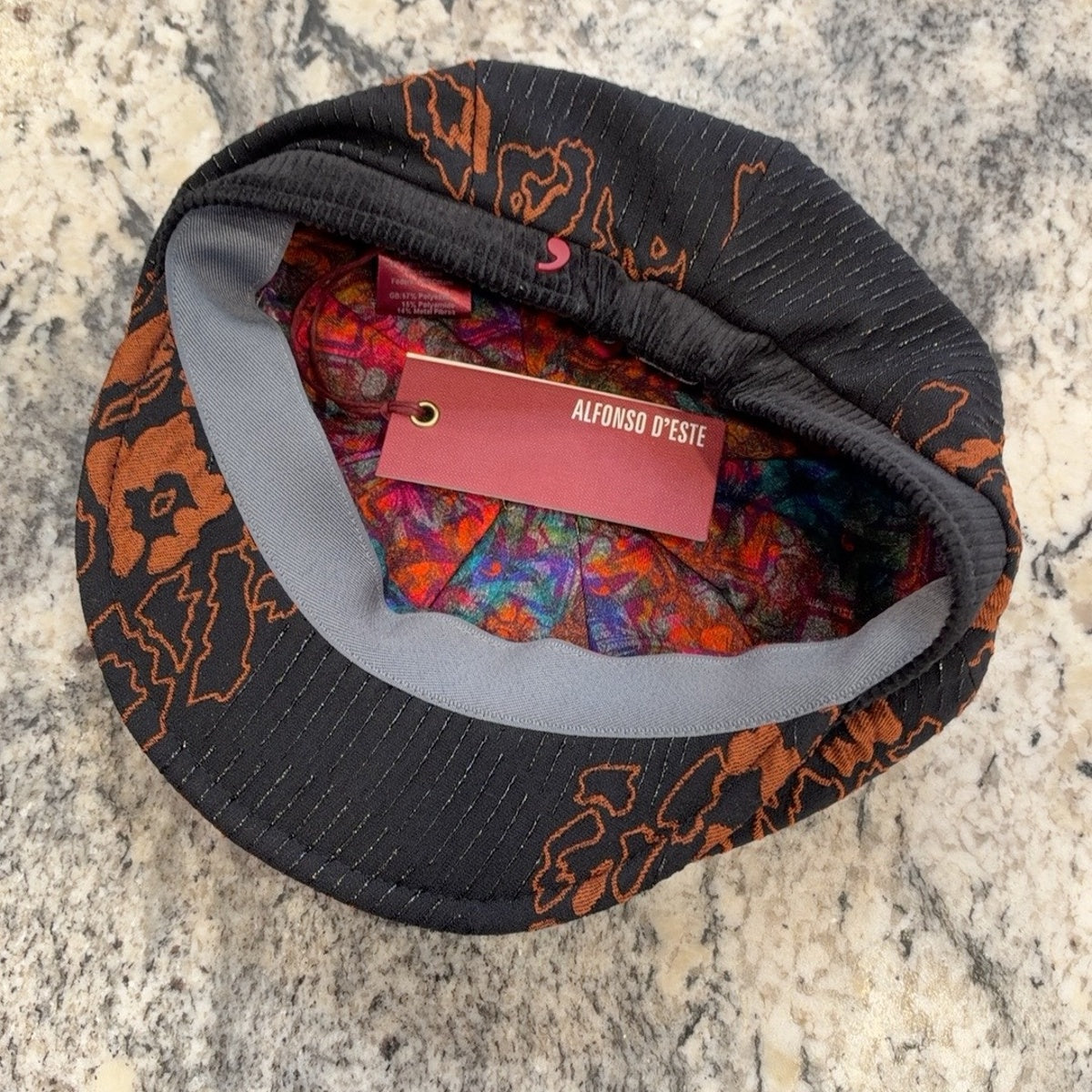 Alfonso d’Este Krizia cap 52066 showing colorful patterned lining