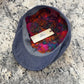 Alfonso d’Este Shelby heather blue virgin wool and cotton newsboy cap 52446, colorful cotton lining