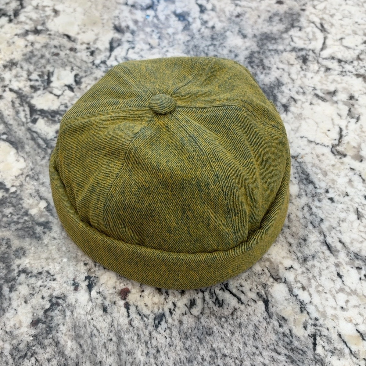 Alfonso D'Este green denim cotton Docker cap 52454