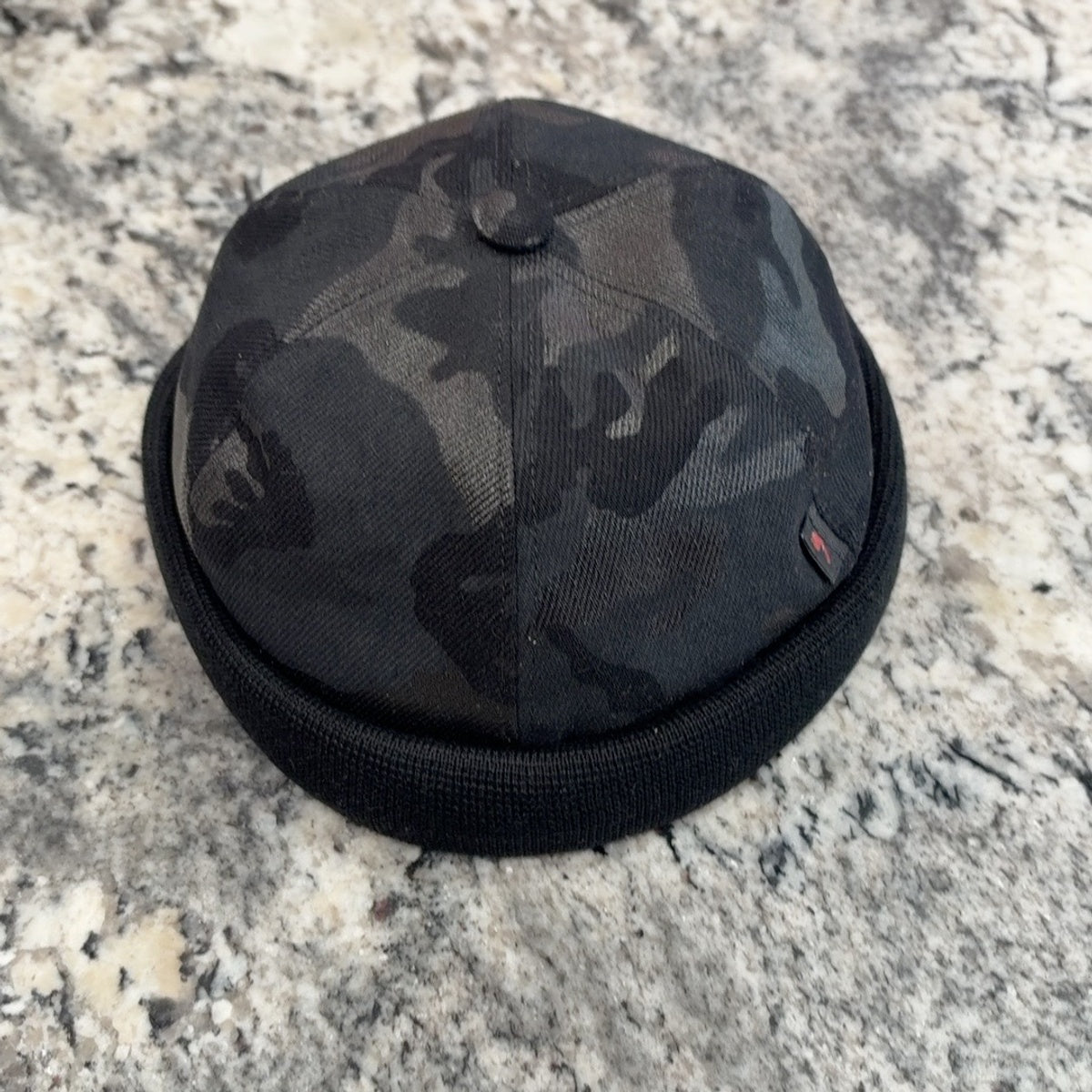 Alfonso D'Este black camouflage cotton Docker cap 52455