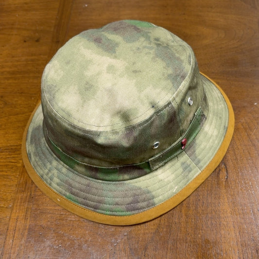 Alfonso D'Este British camo cotton bucket hat 52472 with mustard brim trim