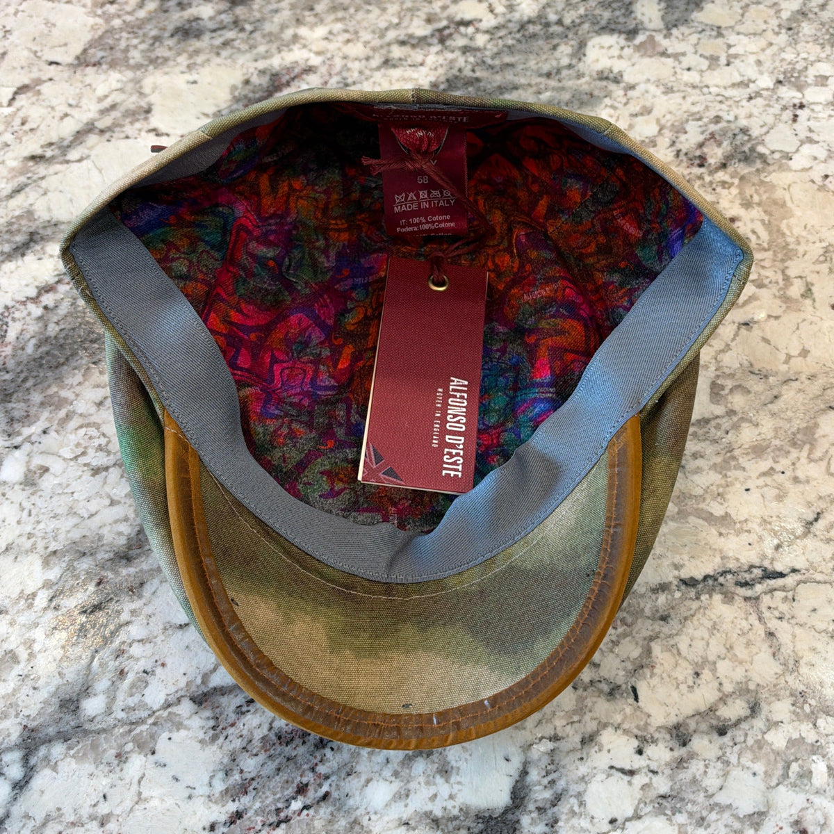 Alfonso D'Este Camouflage British Cotton Flat Cap 52474