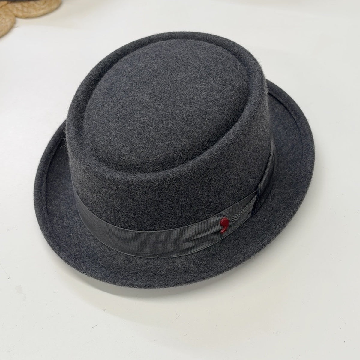 Alfonso D'Este gray wool Music Man pork pie hat 52771