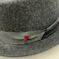 Gray grosgrain ribbon and red Alfonso D'Este emblem on Music Man pork pie 52771