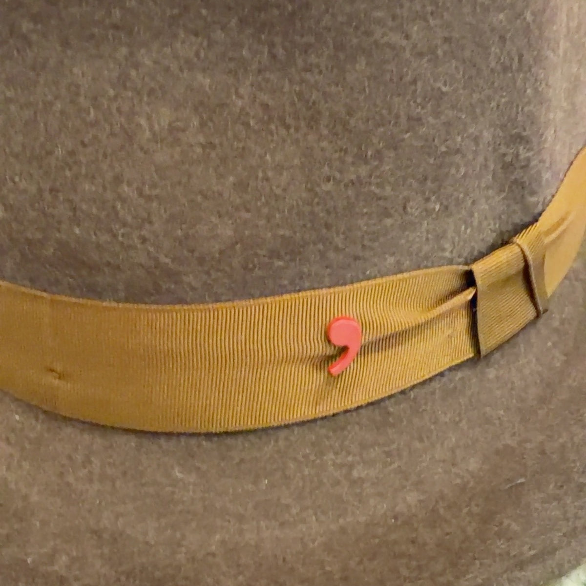 Detail of ochre ribbon bow and red Alfonso D’Este emblem