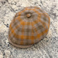 Alfonso D'Este orange and taupe plaid Napoli newsboy cap 52924