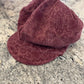 Alfonso d’Este Krizia burgundy cotton corduroy newsboy cap 53707, side view