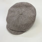 Alfonso D'Este herringbone Kyoto newsboy cap 54147, angled view showing paneled crown and covered button