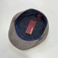 Interior of Alfonso D'Este Kyoto newsboy cap 54147 showing dark lining and blue branded sweatband