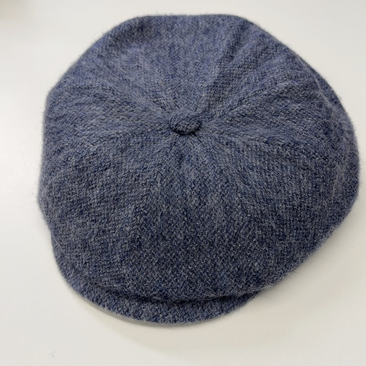 Alfonso d’Este Kyoto blue virgin wool newsboy cap 54197, front view