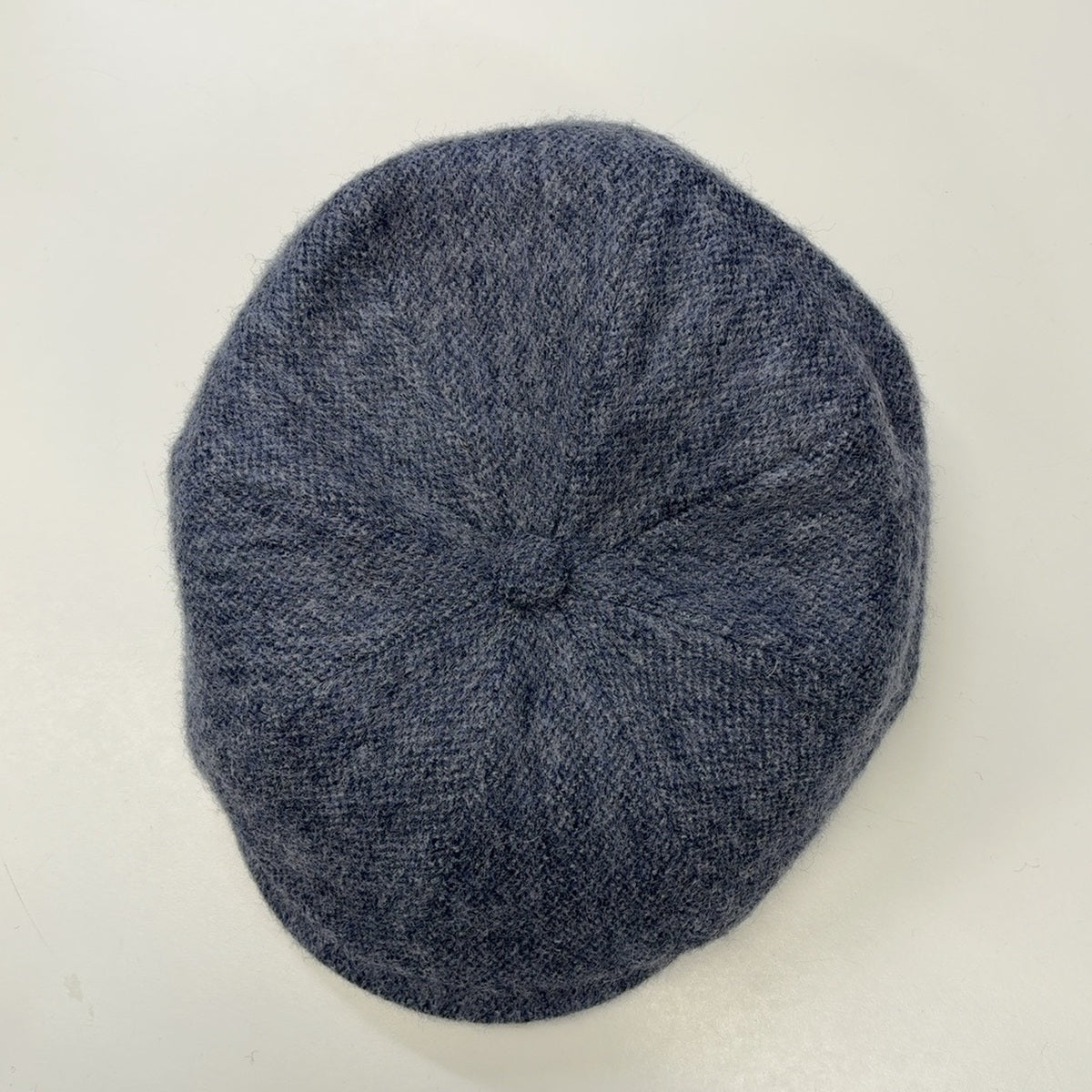 Kyoto blue wool paneled crown and covered button