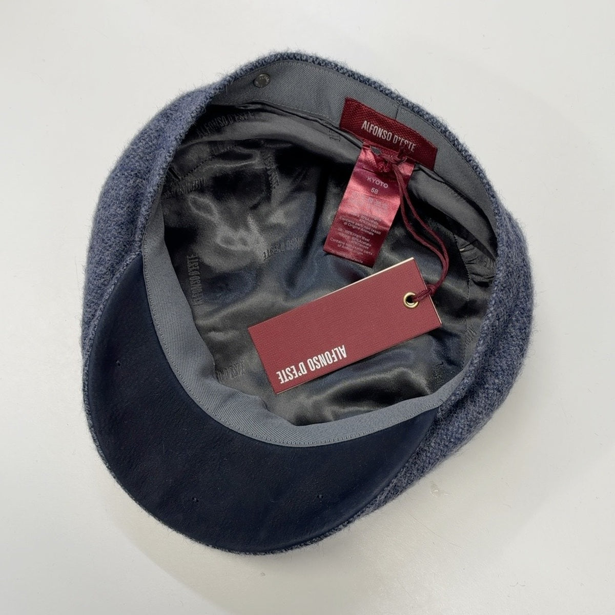 Kyoto 54197 interior lining and blue leather underbrim