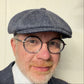 Alfonso d’Este Kyoto blue virgin wool newsboy cap 54197 worn on a model