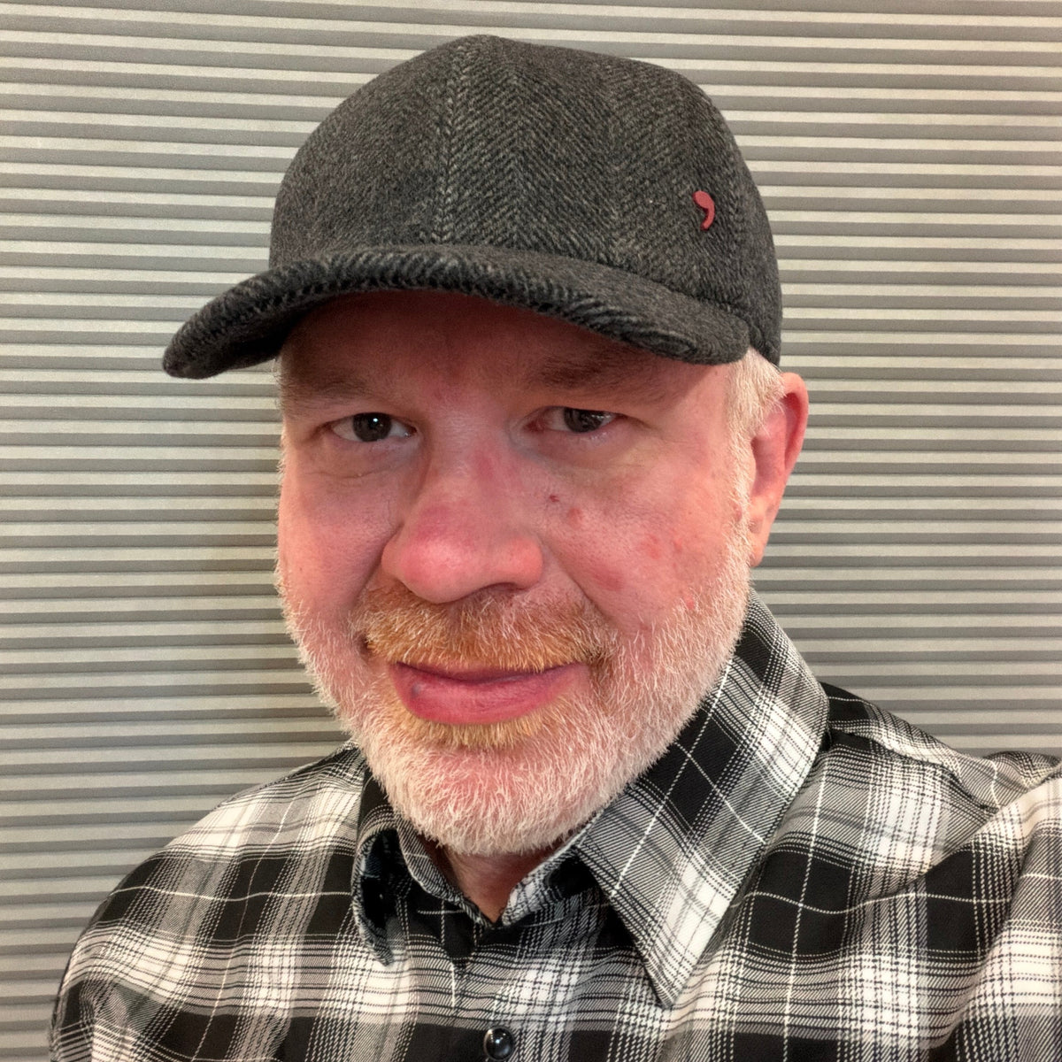Alfonso D'Este 100% Cashmere Gray Herringbone Baseball Cap 54537